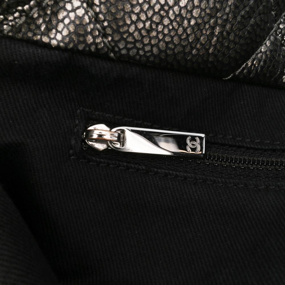 Grey Leather Chanel Tote