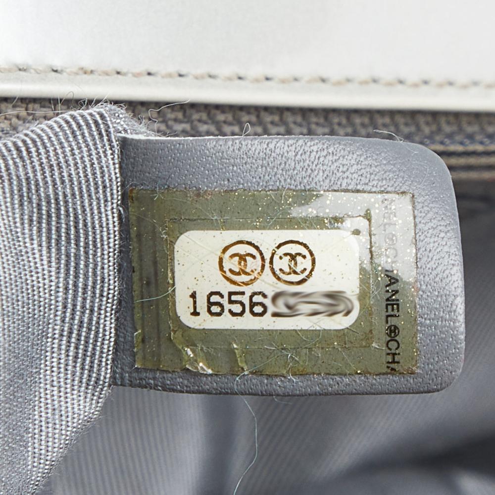 Grey Leather Chanel Flap Bag