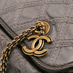 Grey Leather Chanel Shoulder Bag