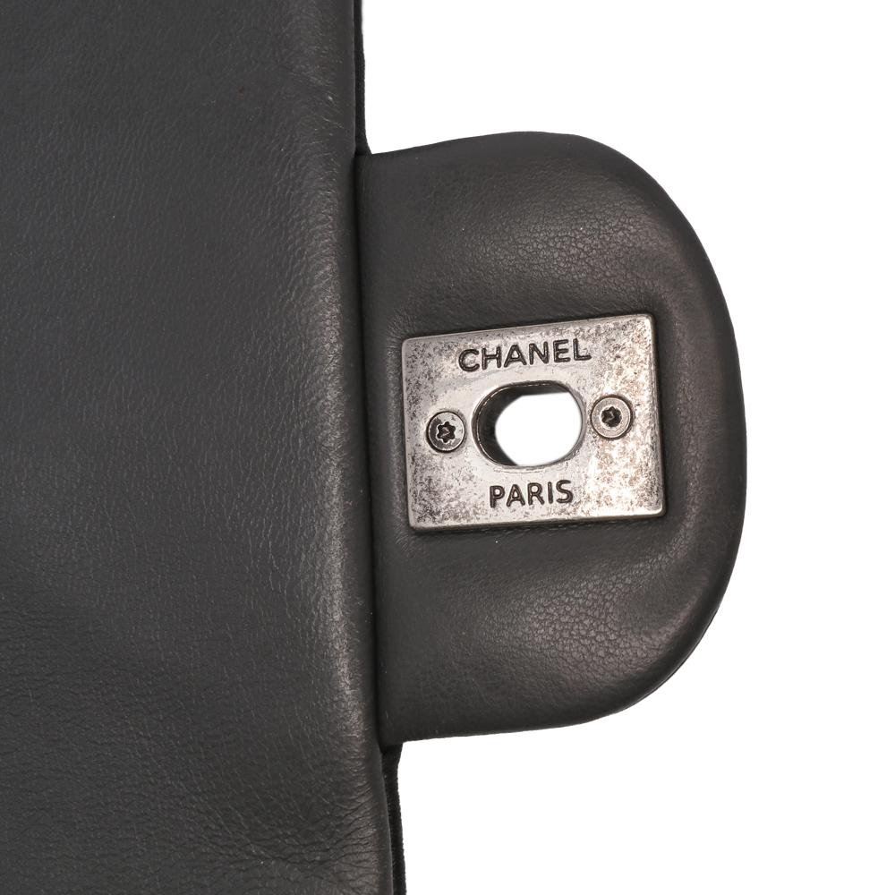 Grey Leather Chanel Flap Bag