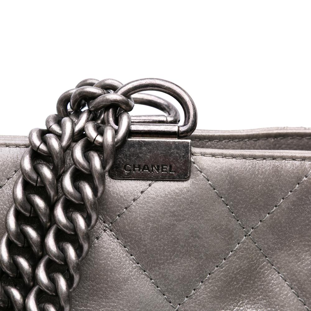 Grey Leather Chanel Tote