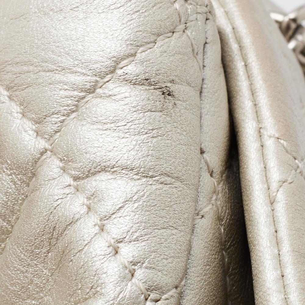 Grey Leather Chanel Flap Bag