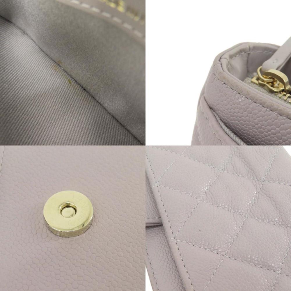 Grey Leather Chanel Shoulder Bag