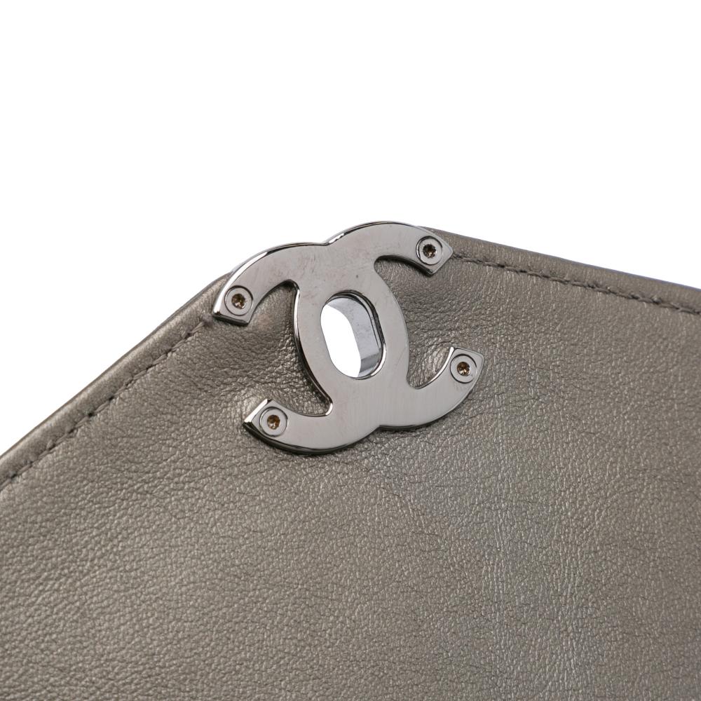 Grey Leather Chanel Flap Bag