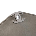 Grey Leather Chanel Flap Bag
