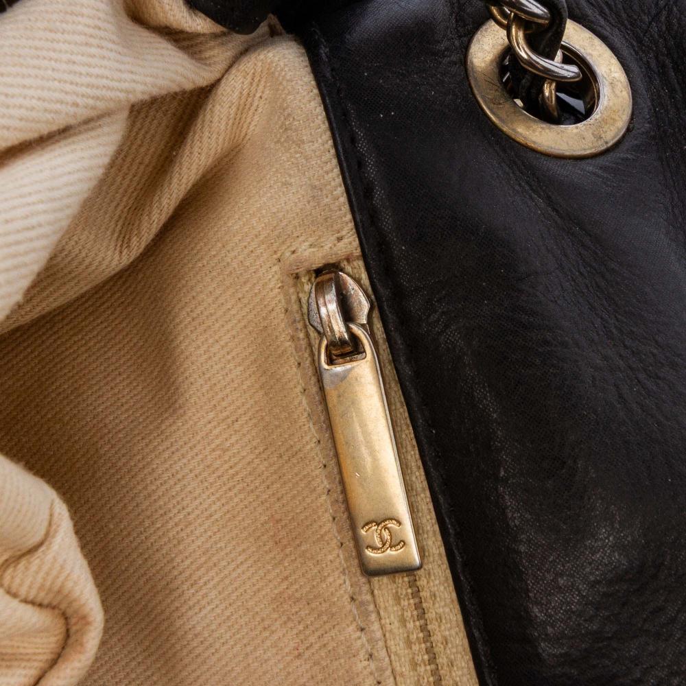 Grey Leather Chanel Flap Bag