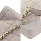 Grey Leather Chanel Shoulder Bag