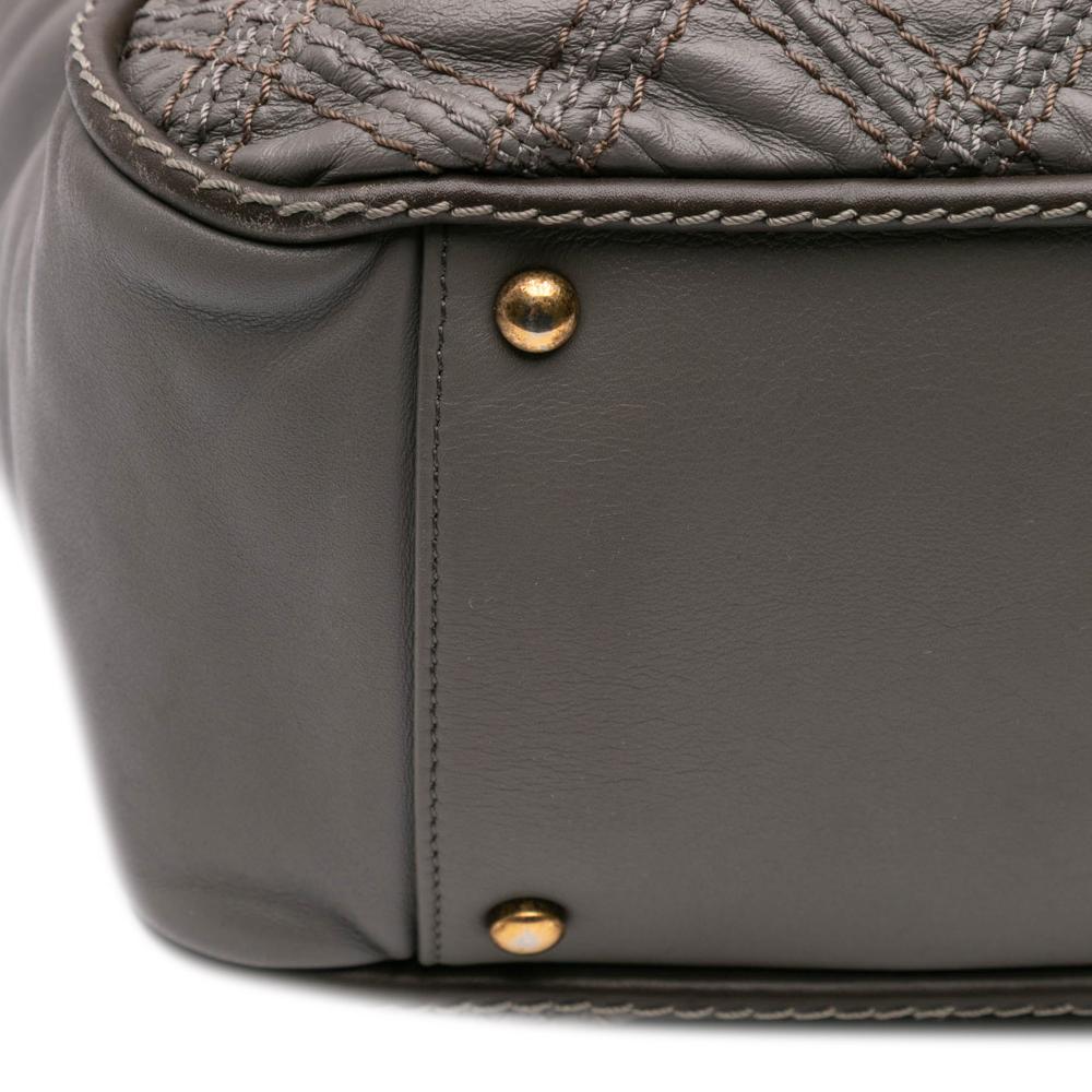 Grey Leather Chanel Shoulder Bag