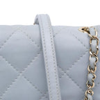Grey Leather Chanel Flap Bag