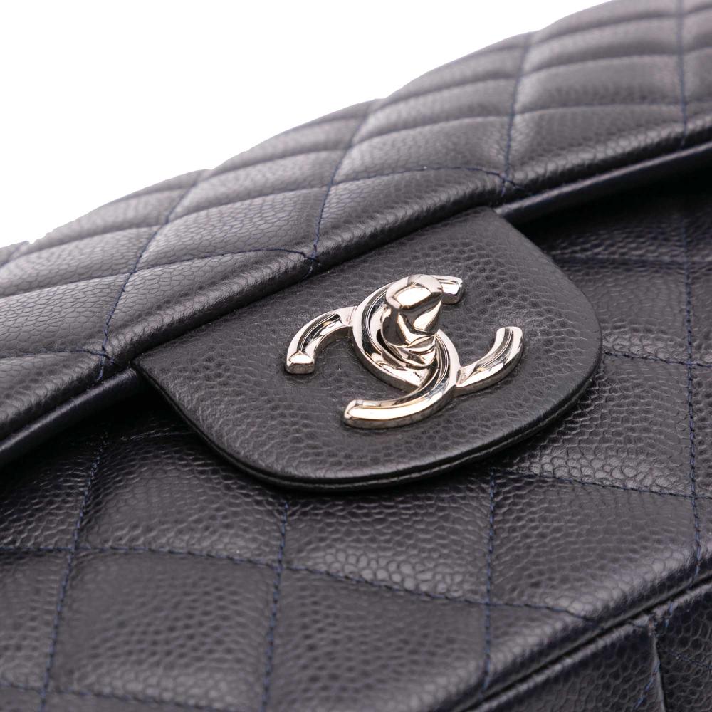 Grey Leather Chanel Flap Bag