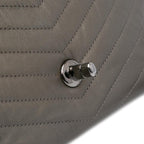 Grey Leather Chanel Flap Bag