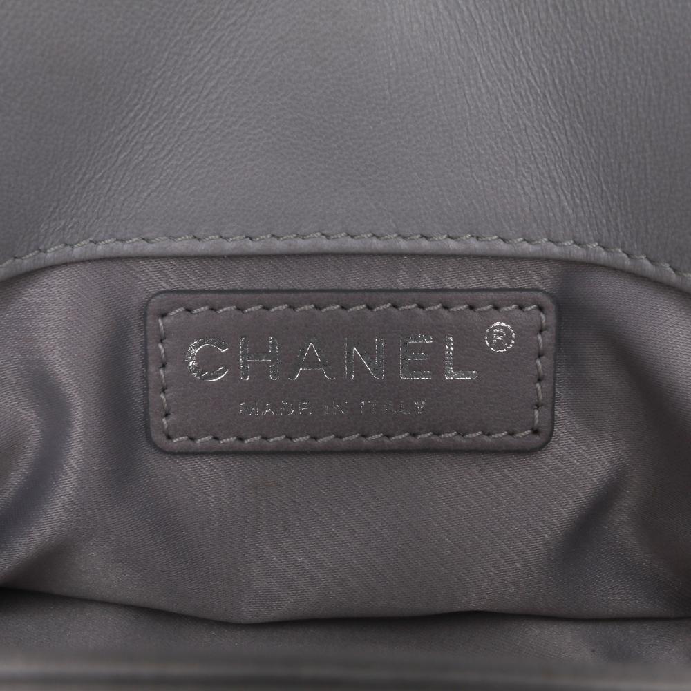 Grey Leather Chanel Tote