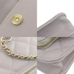 Grey Leather Chanel Shoulder Bag