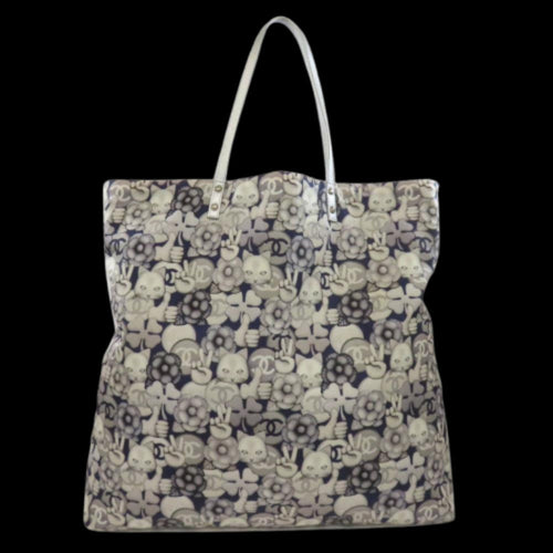 Grey Nylon Chanel Tote