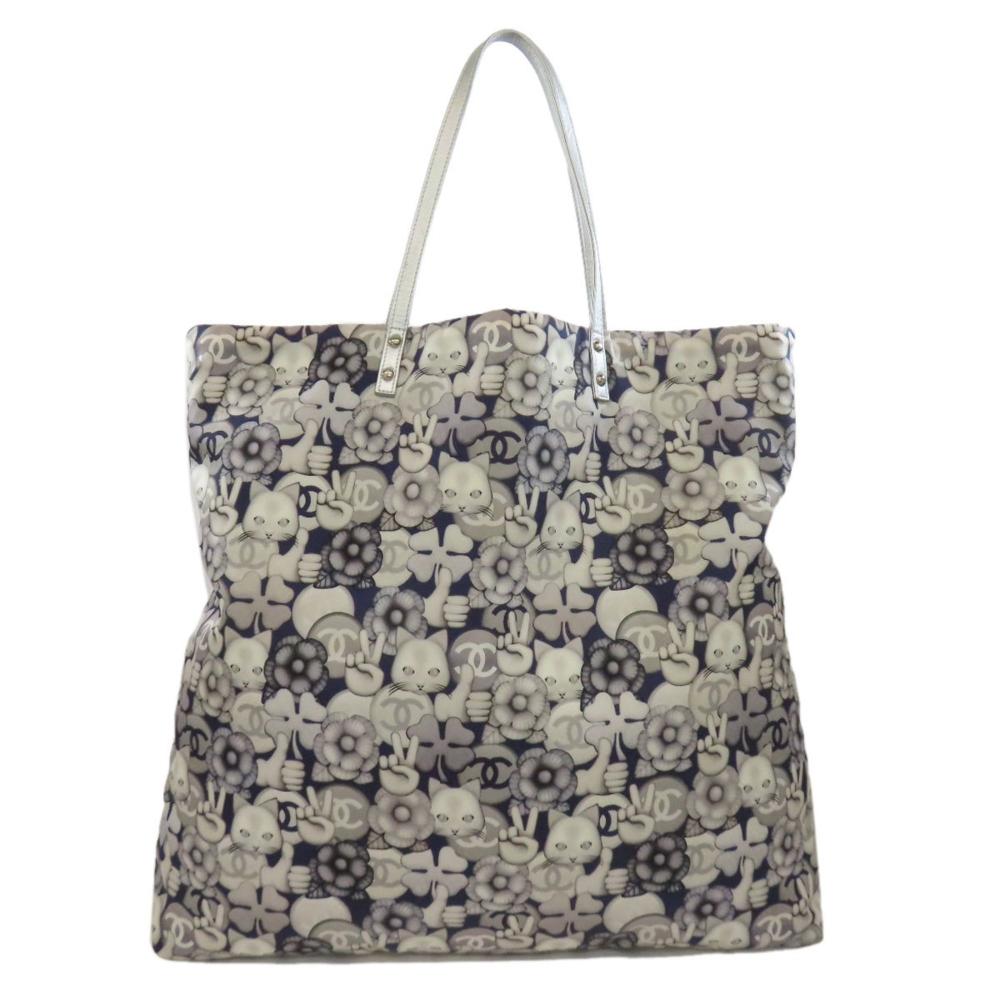 Grey Nylon Chanel Tote
