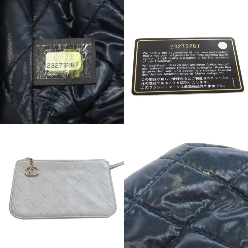Grey Nylon Chanel Tote