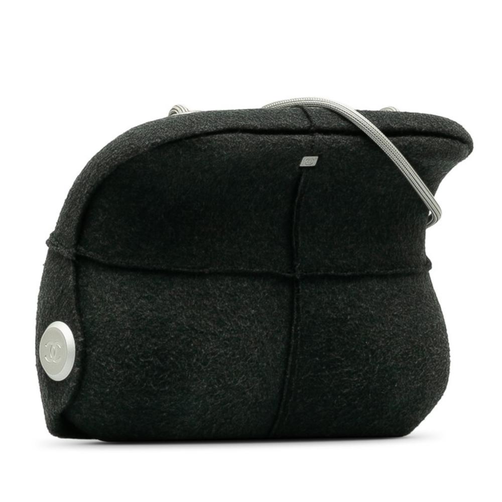 Grey Wool Chanel Shoulder Bag