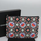 Multicolor Cotton Chanel Clutch