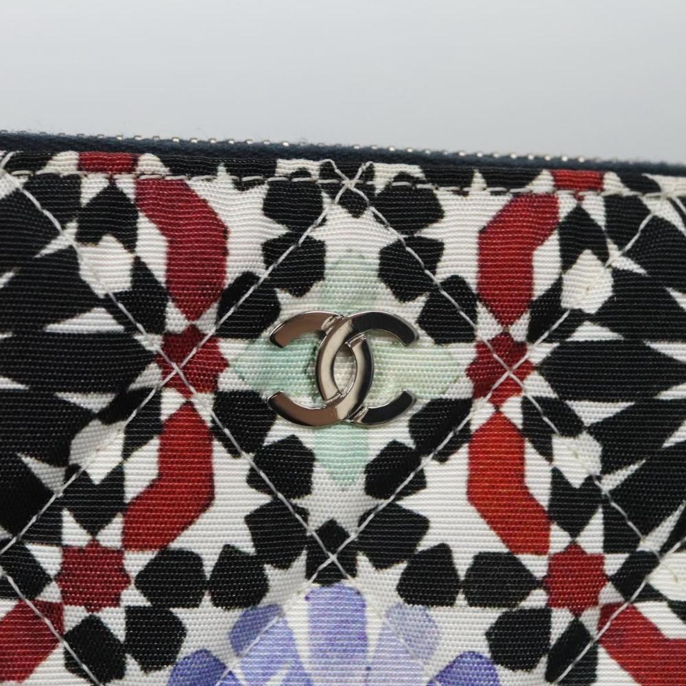 Multicolor Cotton Chanel Clutch