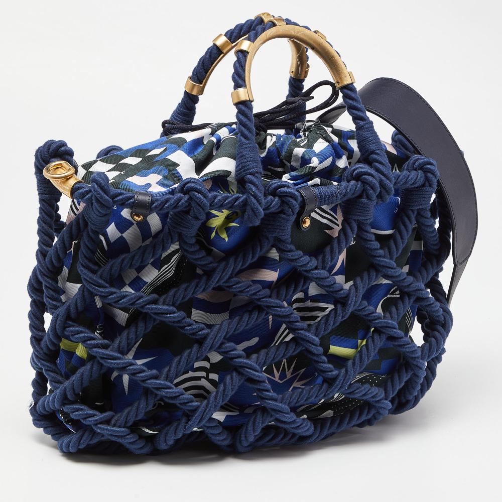 Multicolor Cotton Chanel Tote