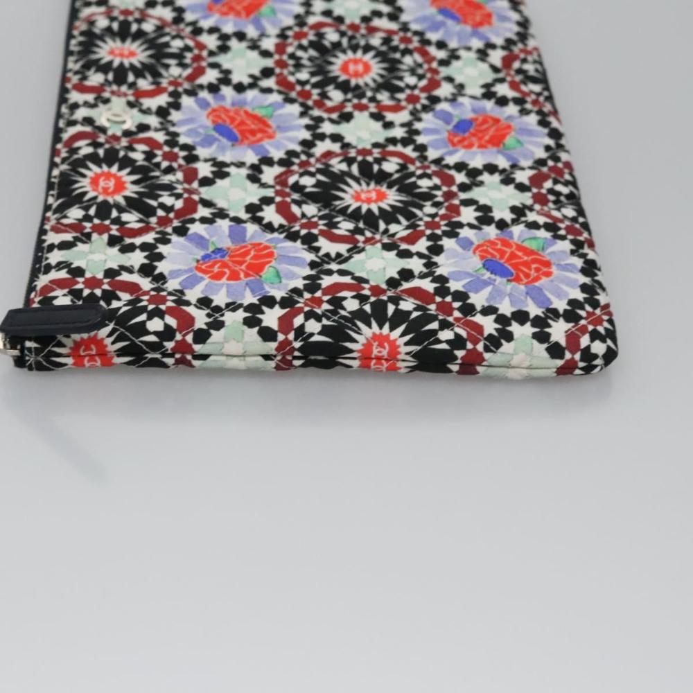 Multicolor Cotton Chanel Clutch