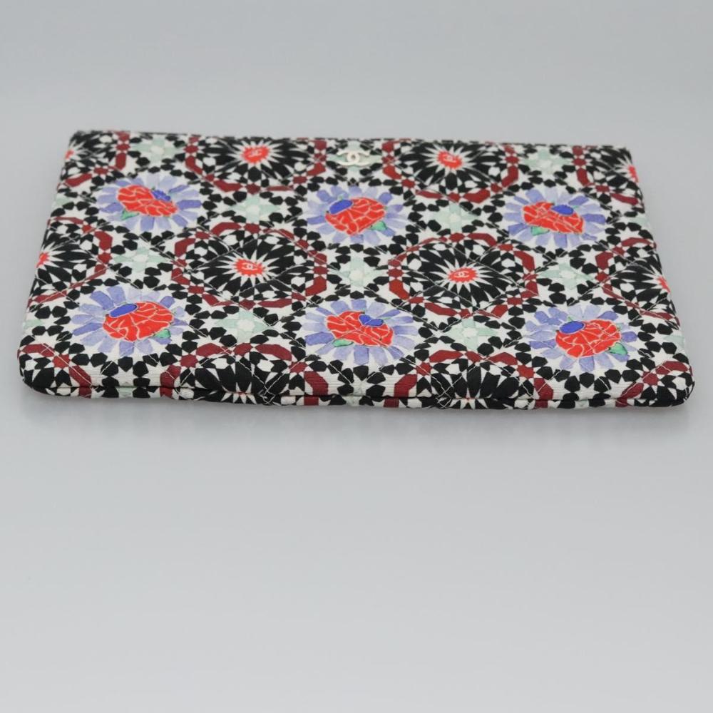 Multicolor Cotton Chanel Clutch