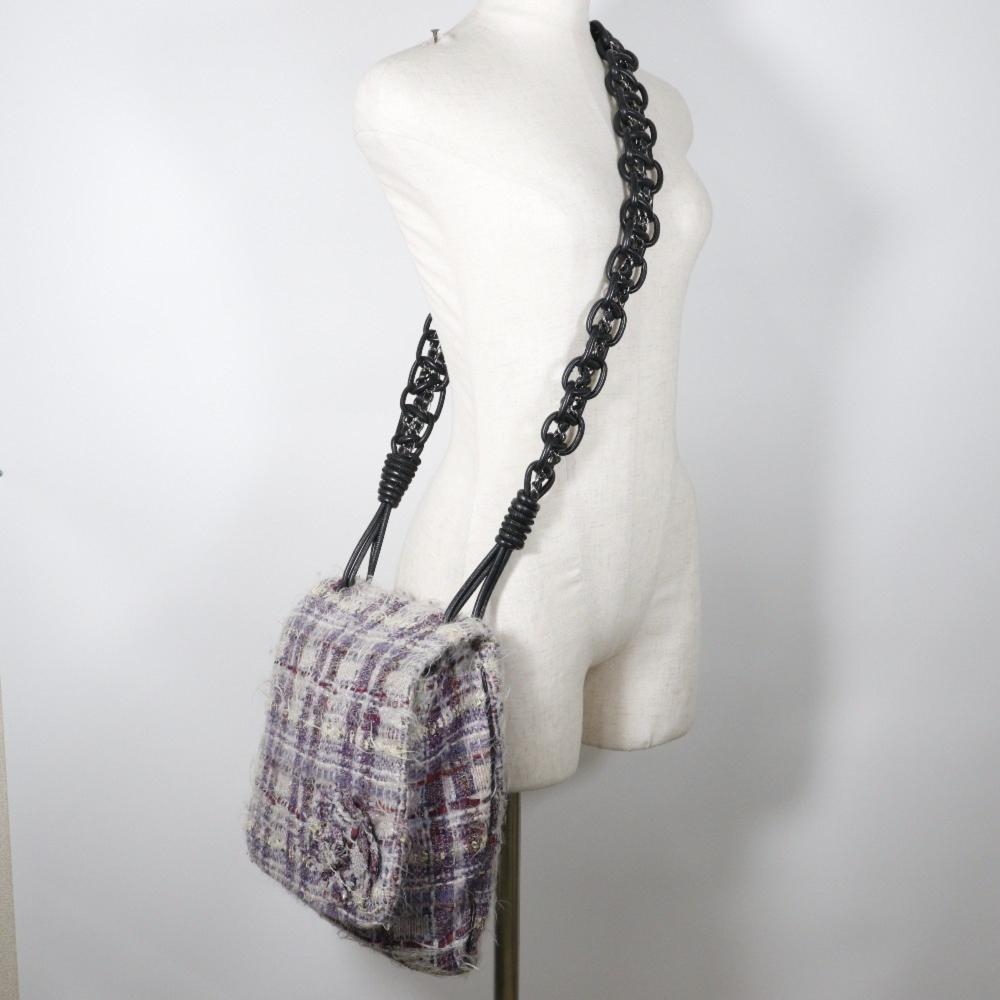 Multicolor Fabric Chanel Flap Bag