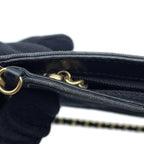 Navy Cotton Chanel Shoulder Bag
