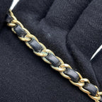 Navy Cotton Chanel Shoulder Bag
