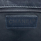 Navy Cotton Chanel Shoulder Bag