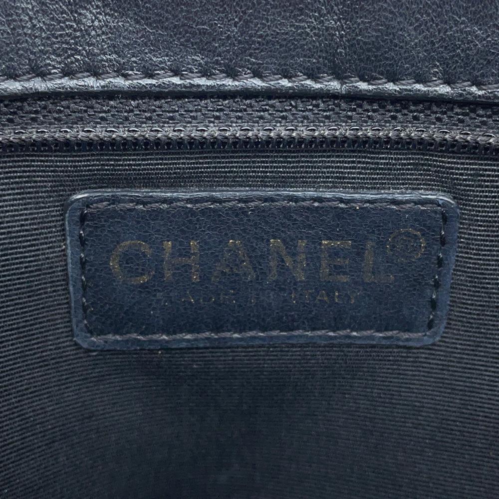 Navy Cotton Chanel Shoulder Bag