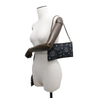 Navy Cotton Chanel Shoulder Bag