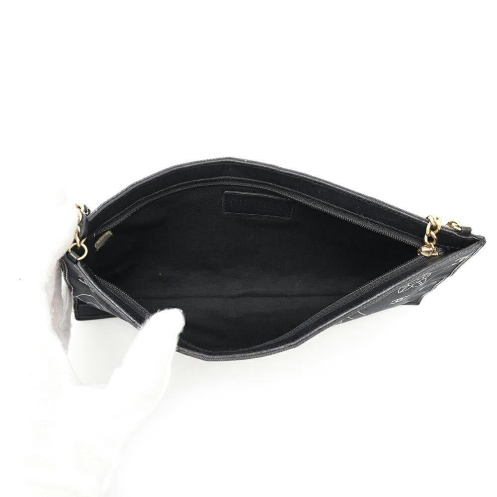 Navy Cotton Chanel Shoulder Bag