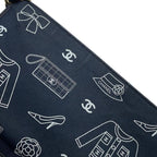 Navy Cotton Chanel Shoulder Bag
