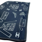 Navy Cotton Chanel Shoulder Bag