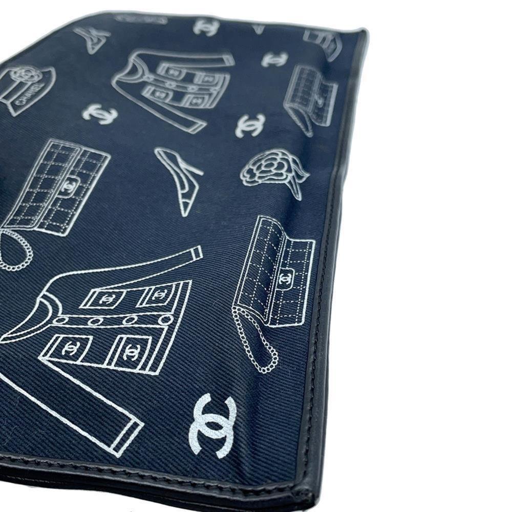 Navy Cotton Chanel Shoulder Bag