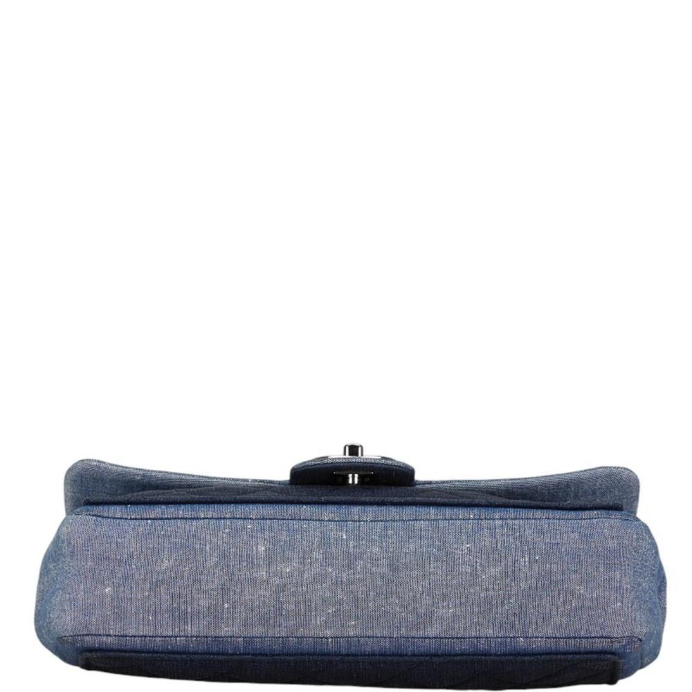 Navy Denim Chanel Shoulder Bag