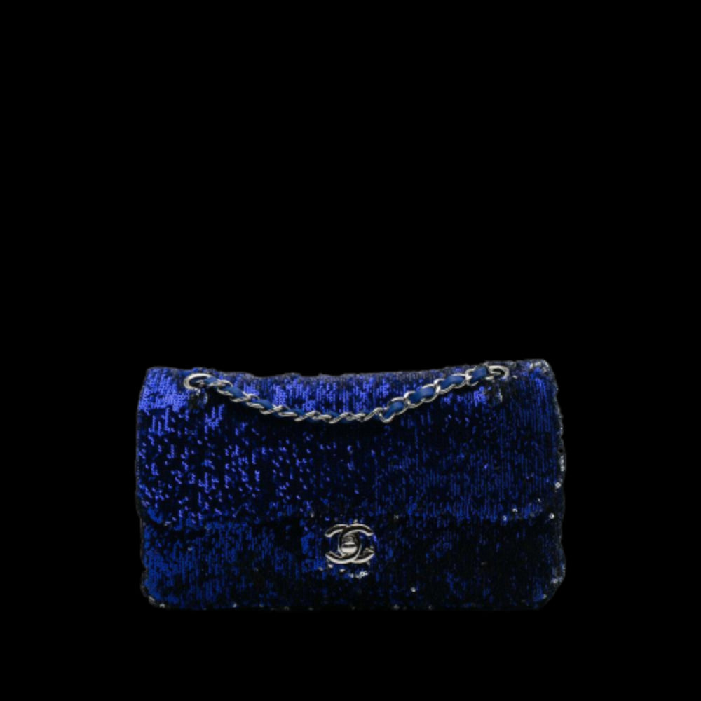 Navy Fabric Chanel Flap Bag