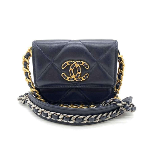 Navy Fabric Chanel Flap Bag