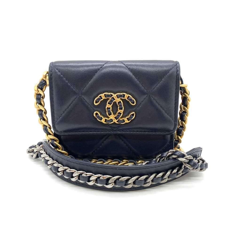 Navy Fabric Chanel Flap Bag