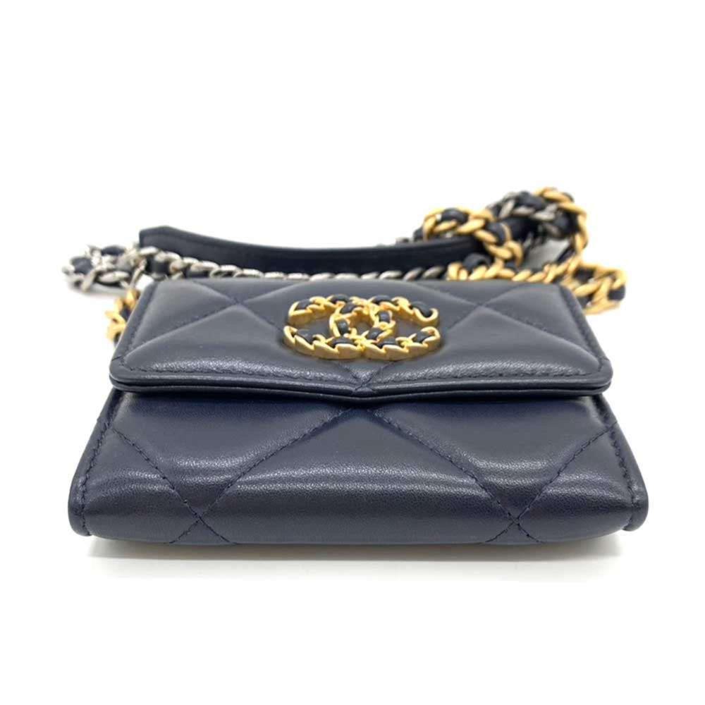 Navy Fabric Chanel Flap Bag