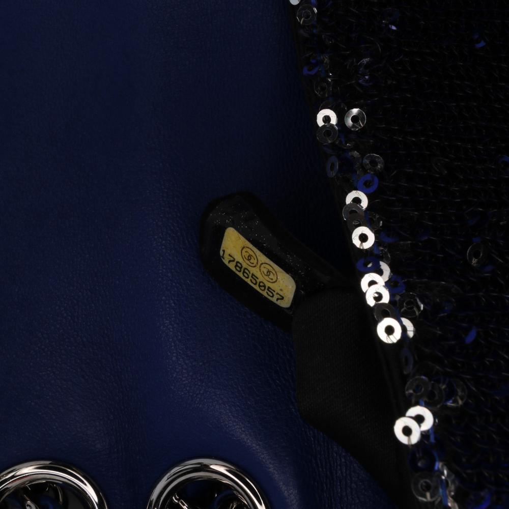 Navy Fabric Chanel Flap Bag