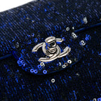 Navy Fabric Chanel Flap Bag