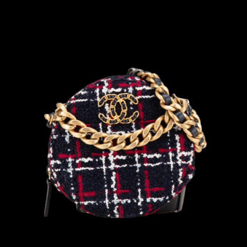 Navy Fabric Chanel Shoulder Bag