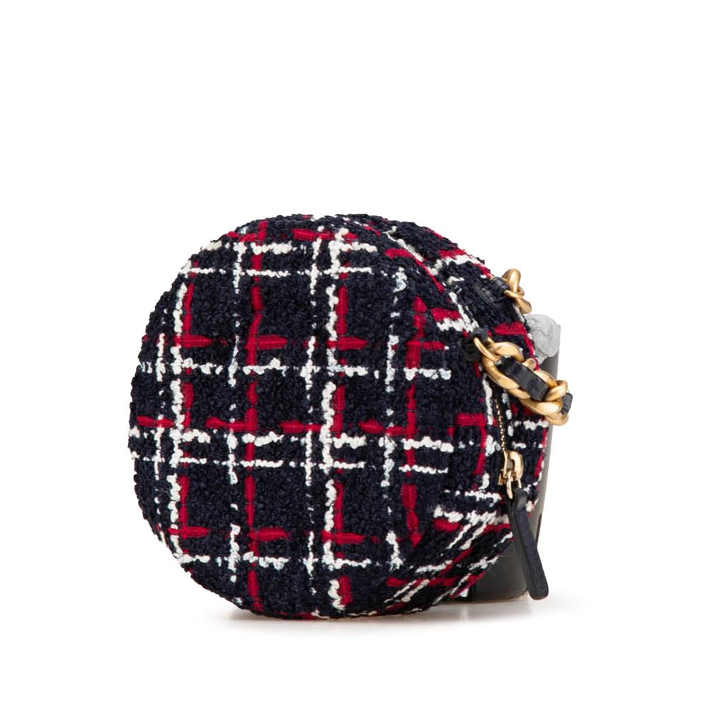 Navy Fabric Chanel Shoulder Bag