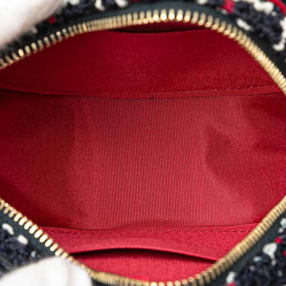 Navy Fabric Chanel Shoulder Bag
