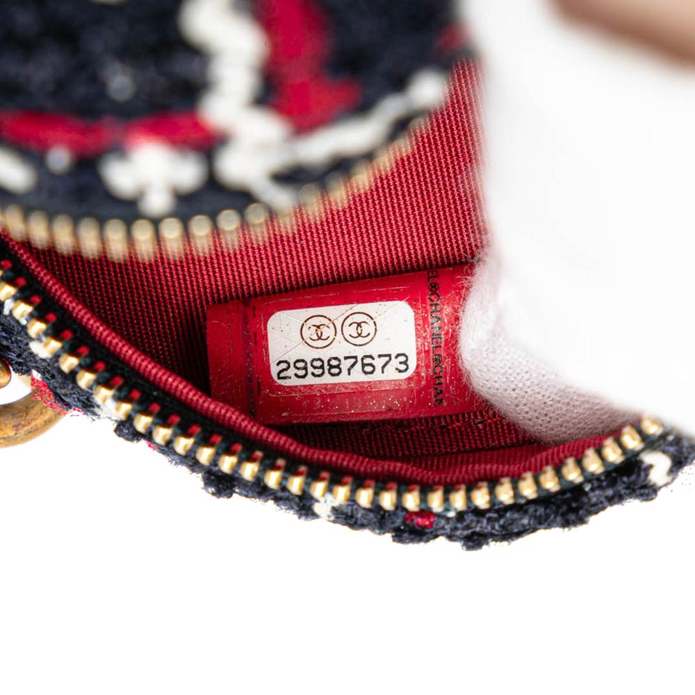Navy Fabric Chanel Shoulder Bag