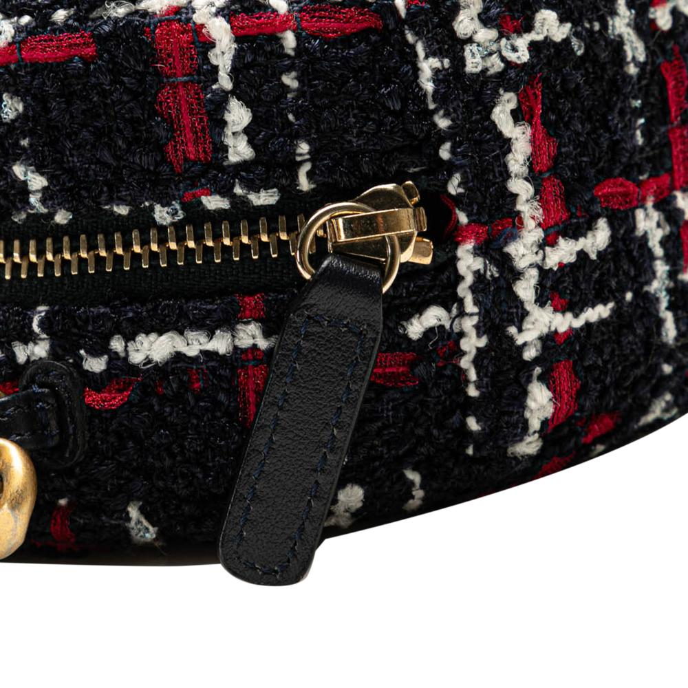 Navy Fabric Chanel Shoulder Bag
