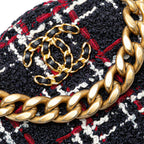 Navy Fabric Chanel Shoulder Bag