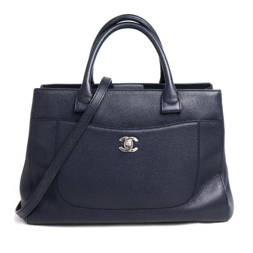 Navy Fabric Chanel Tote